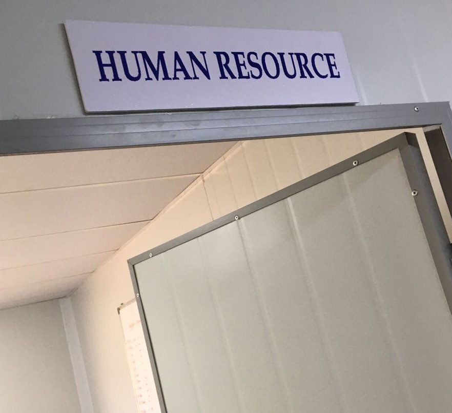 Human Resource department door sign