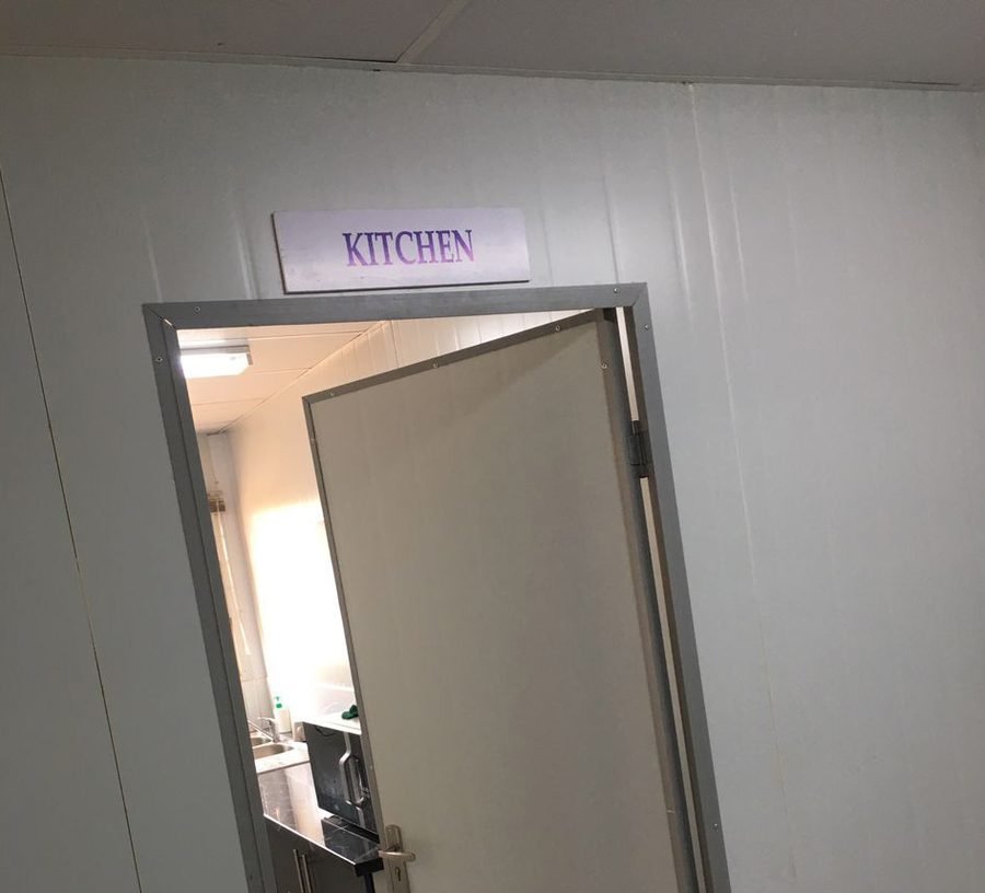 Kitchen facility door sign