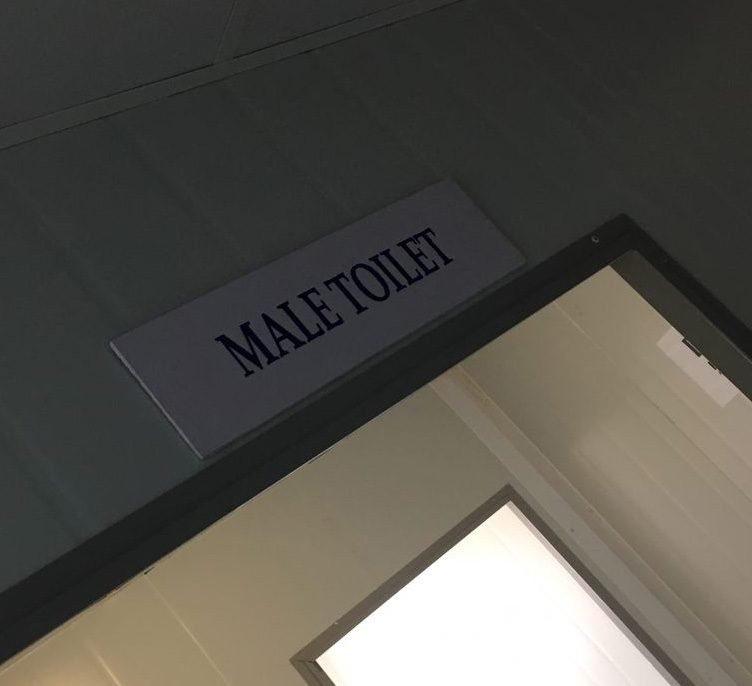 Male Toilet facility door sign