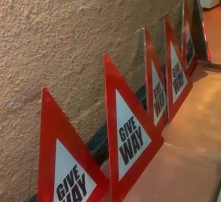 Give way road signs