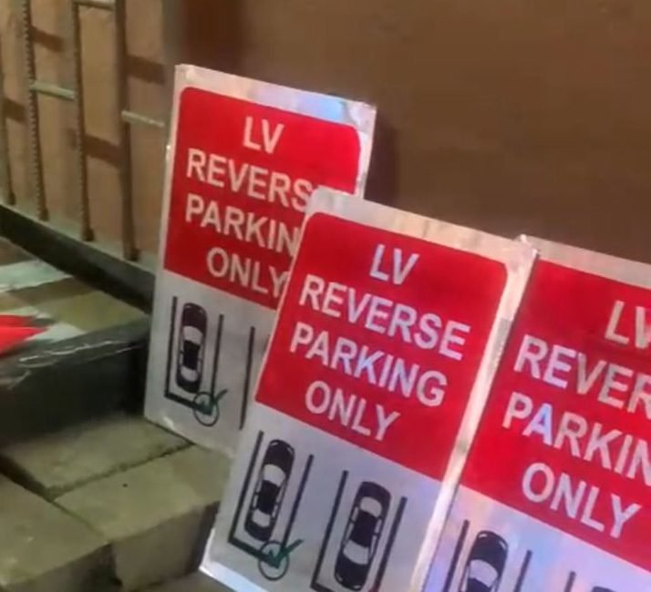 Parking road signs